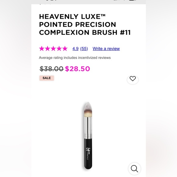 It Cosmetics heavenly lux pointed precision brush no 11 NEW complexion tool NIB - Picture 3 of 5